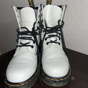 Women’s White Dr. Martens Lace Up